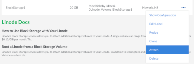 Open Volume menu