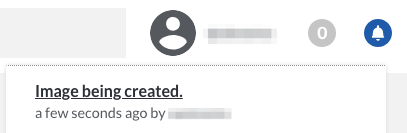 Image creation status under the bell notifications