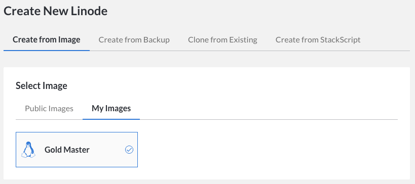 Select your Image from the 'My Images' tab