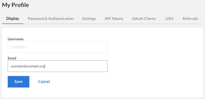Modify the email address associated with your user account