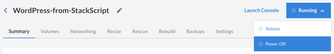 Power Off your Linode