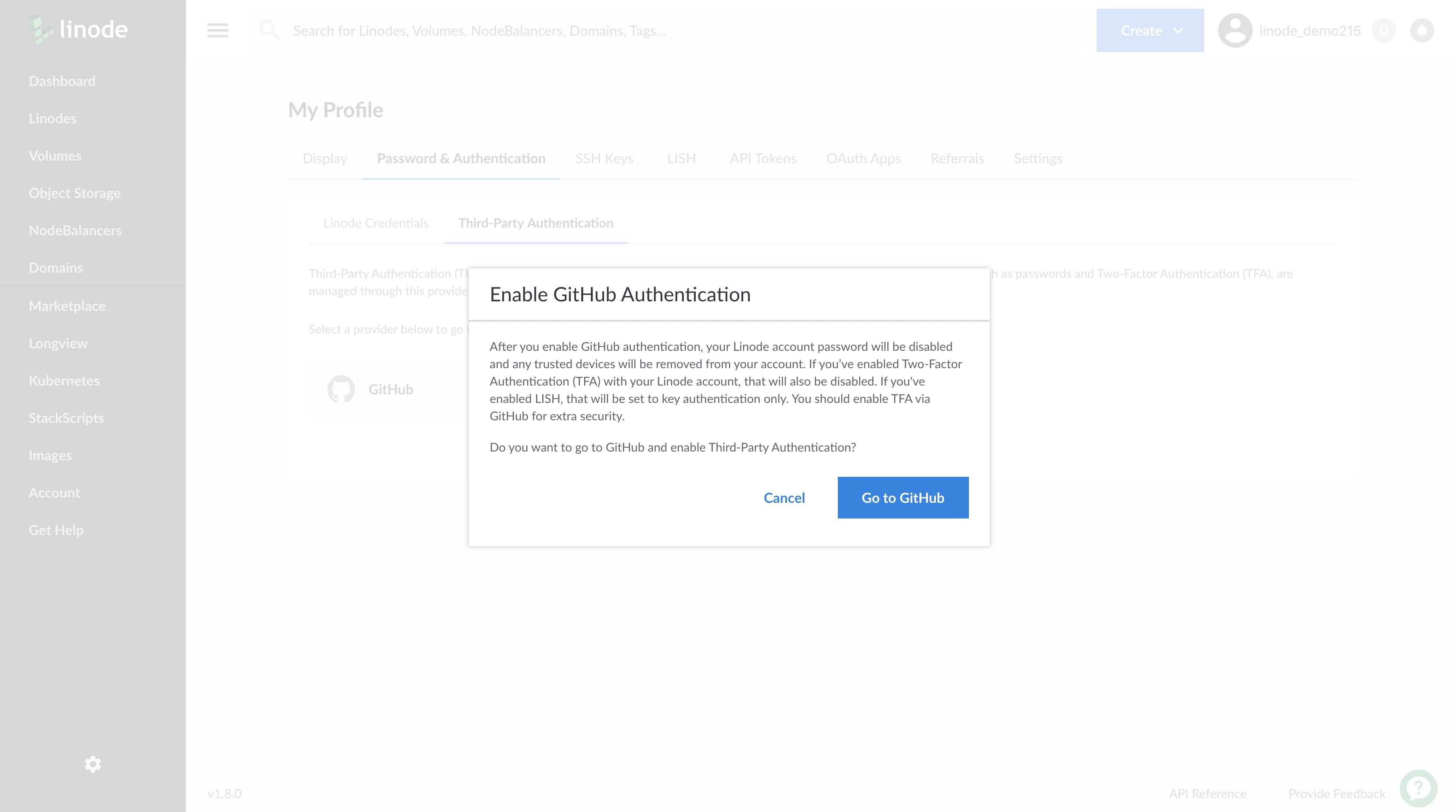 Enable Third Party Authentication.