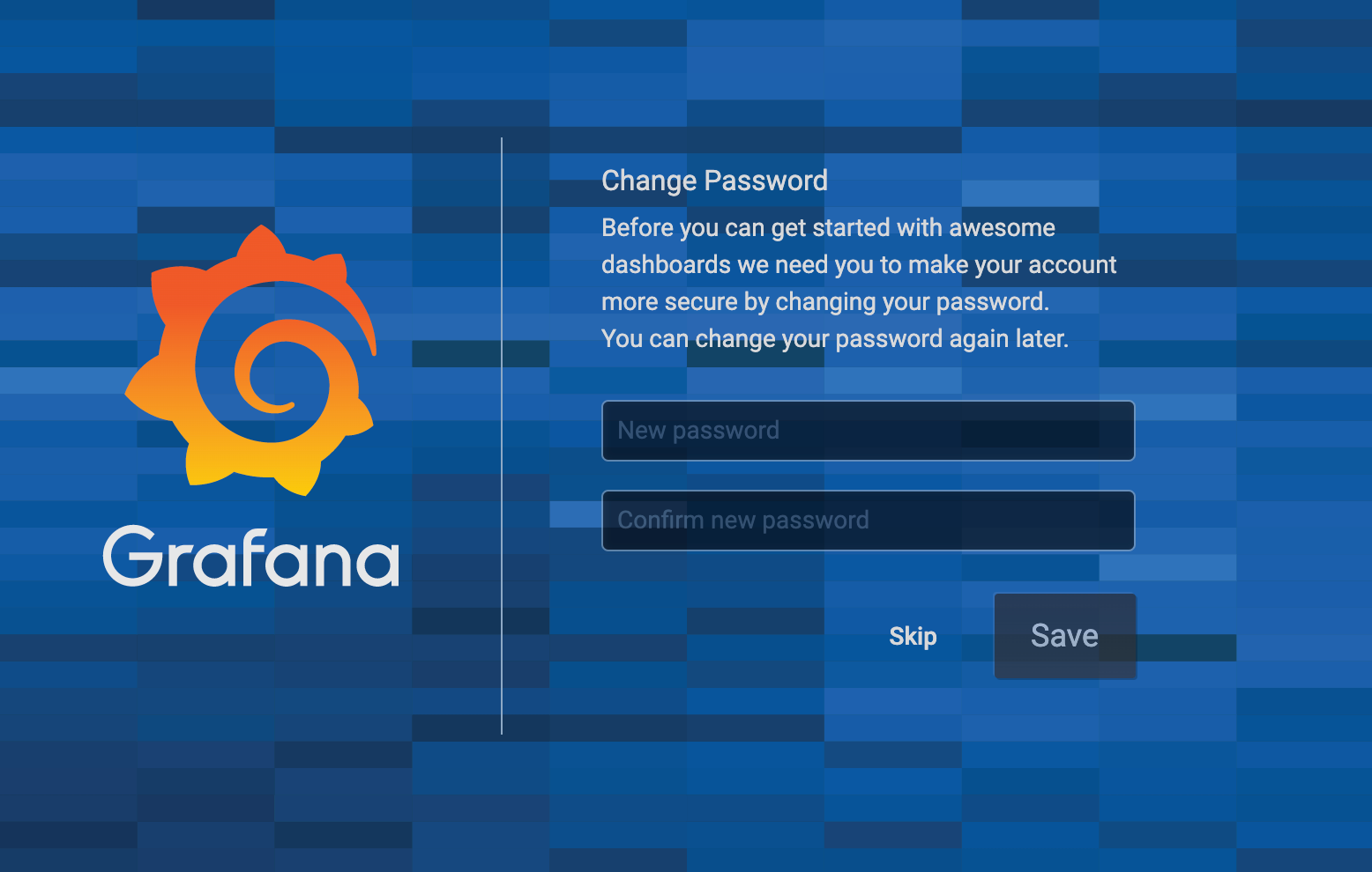 Change Grafana Password Prompt